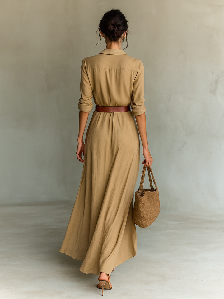 CAMILA™ | ABITO MAXI ELEGANTE CON COLLO A REVERS