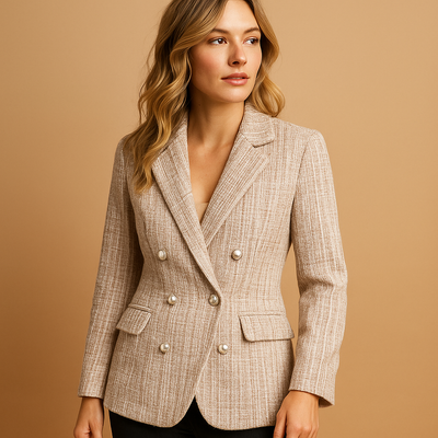 Blazer a quadri con vestibilità sagomata per donne | Mirte