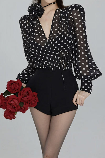 Sofia™ | Blusa Gilda a Pois con Maniche Lunghe