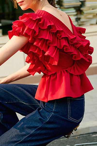 Sofia™ | Blusa V-collo Helen Ruffle