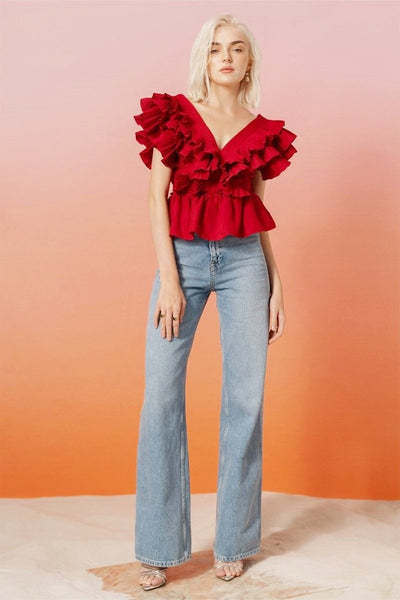 Sofia™ | Blusa V-collo Helen Ruffle