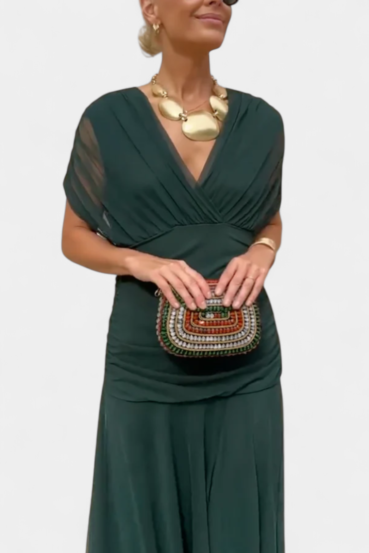 Alondra Vestito Lungo con Stampa Floreale Fantasia e Scollatura a V