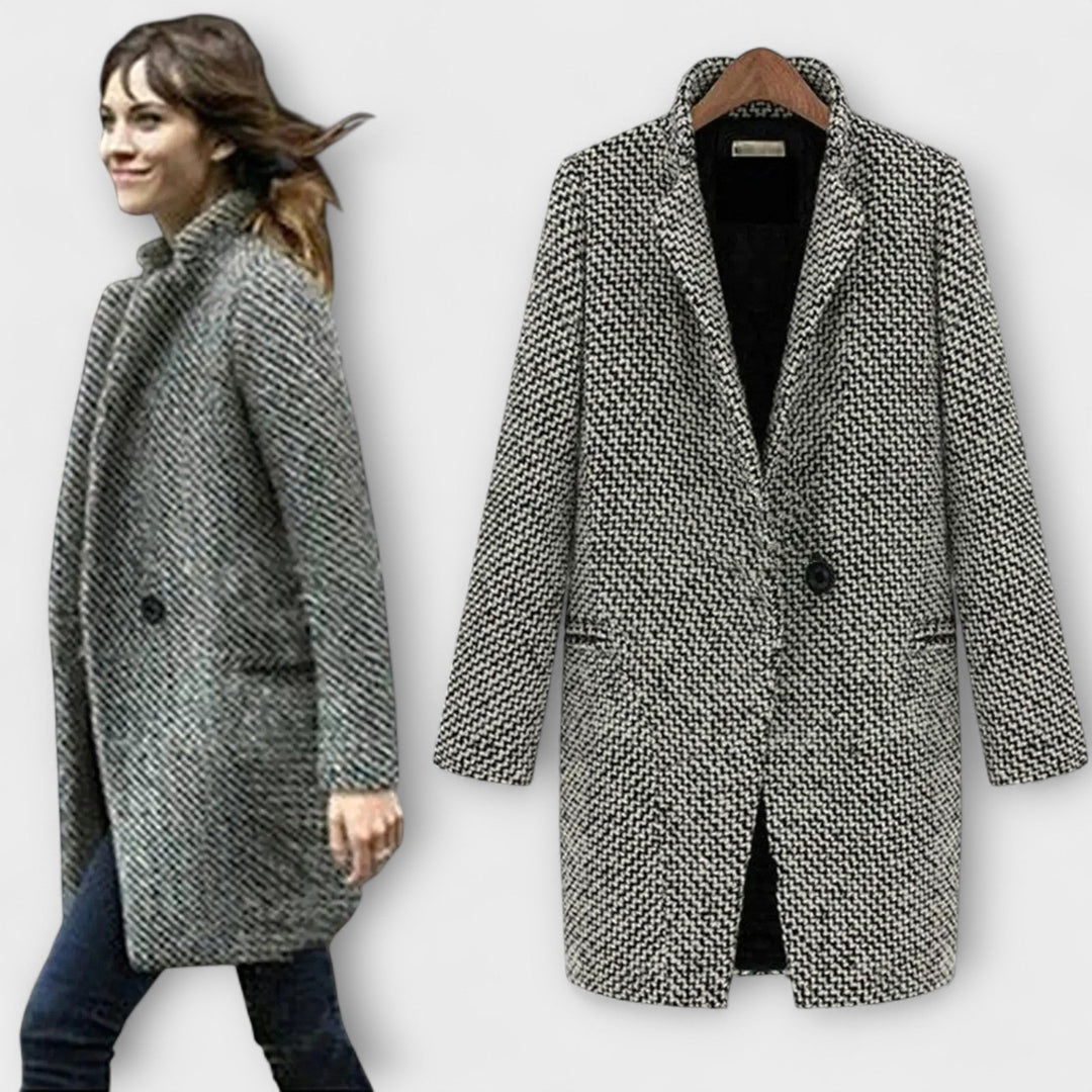 Giulia | Cappotto in lana a pied de poule