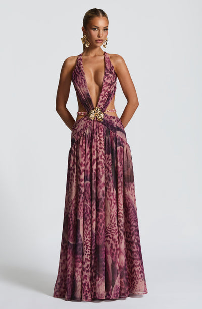 Abito Maxi Indianna - Stampa Orchidea Magenta