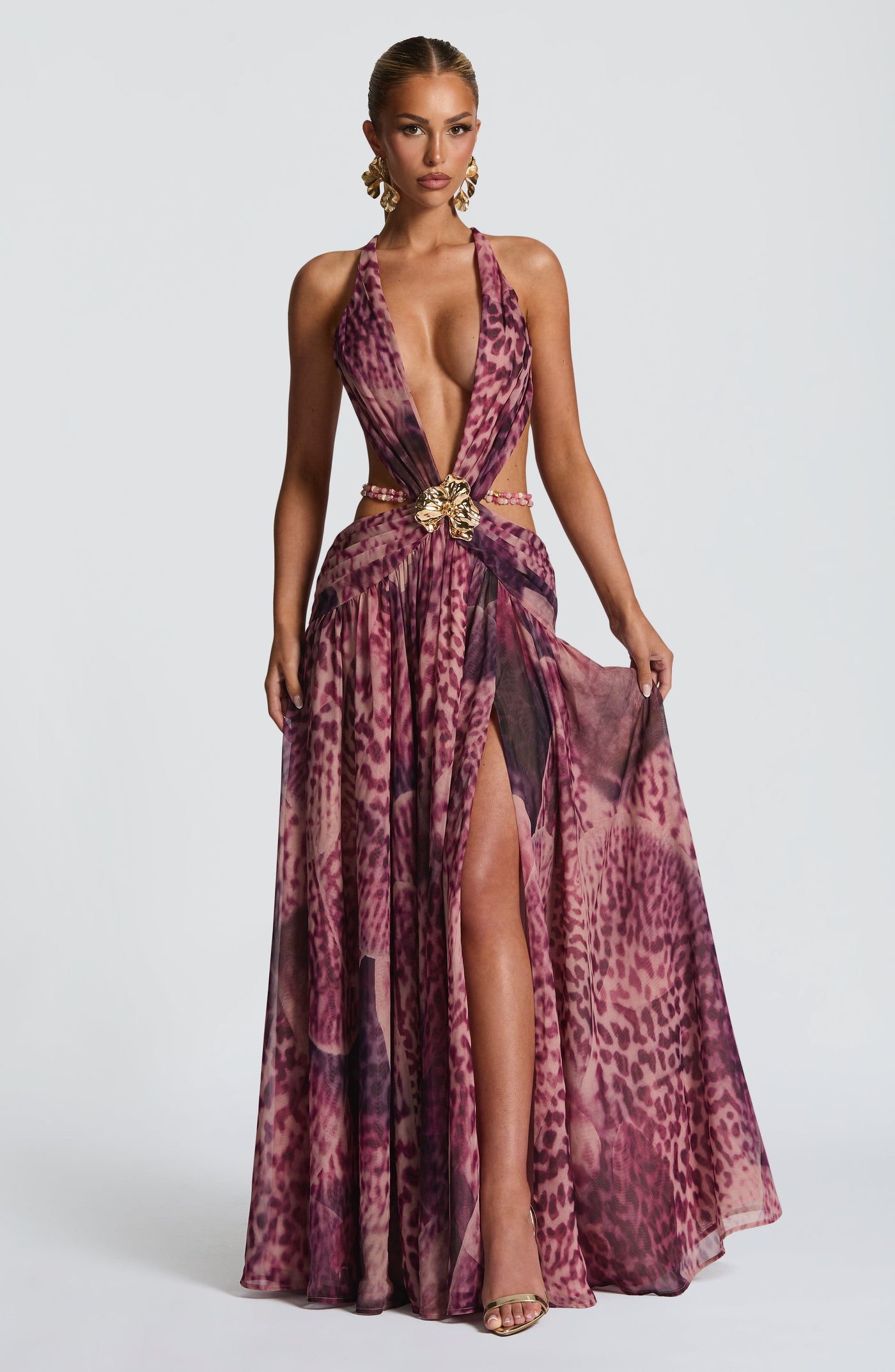 Abito Maxi Indianna - Stampa Orchidea Magenta