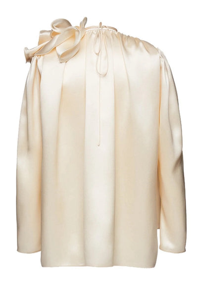 Sofia™ | Blusa in Seta Lorraine con Maniche Fluttuanti