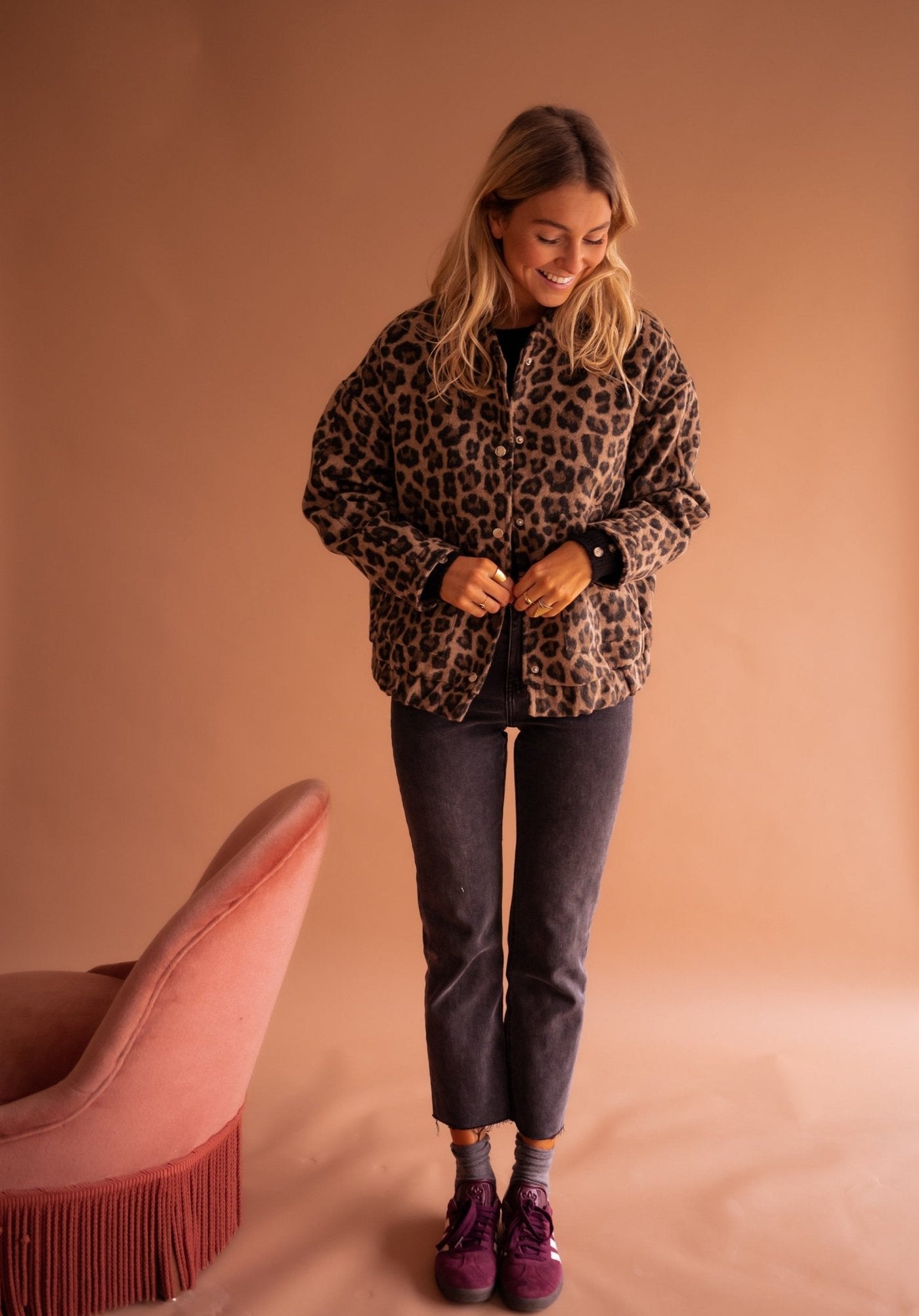 Luna | Giacca alla Moda con Stampa Leopardo