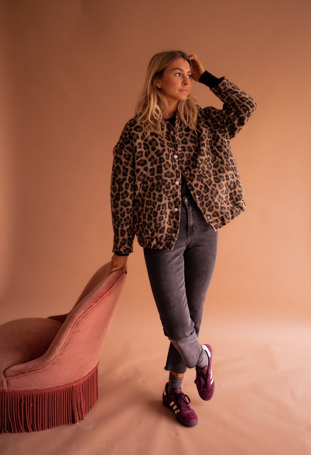 Luna | Giacca alla Moda con Stampa Leopardo