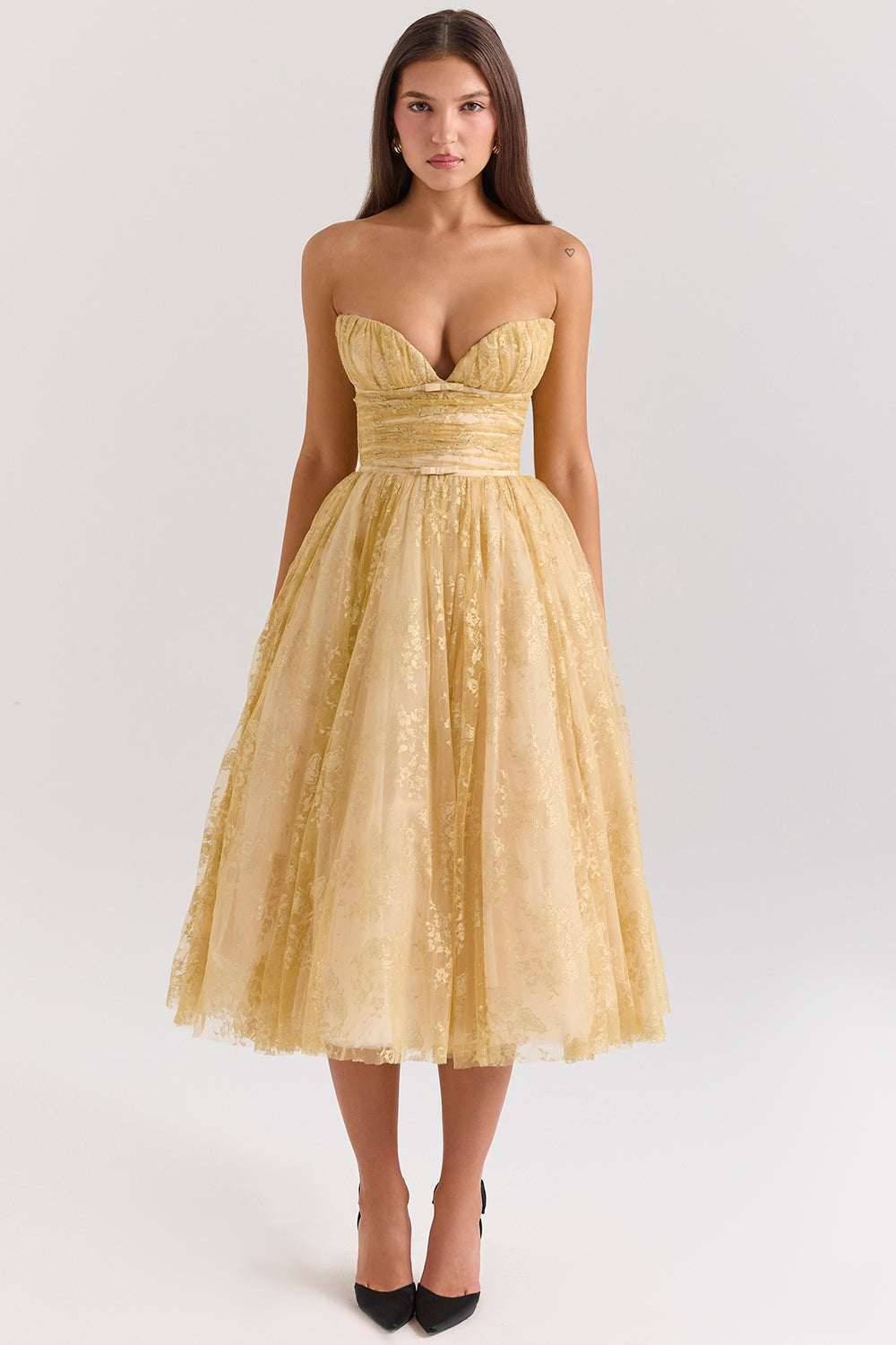 Millie | Vestito Corsetto Dorato