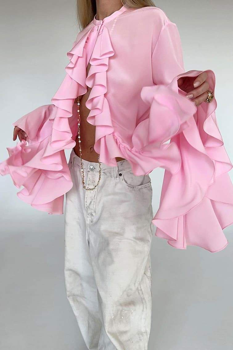 Sofia™ | Blusa semi-trasparente con ruches Michelle