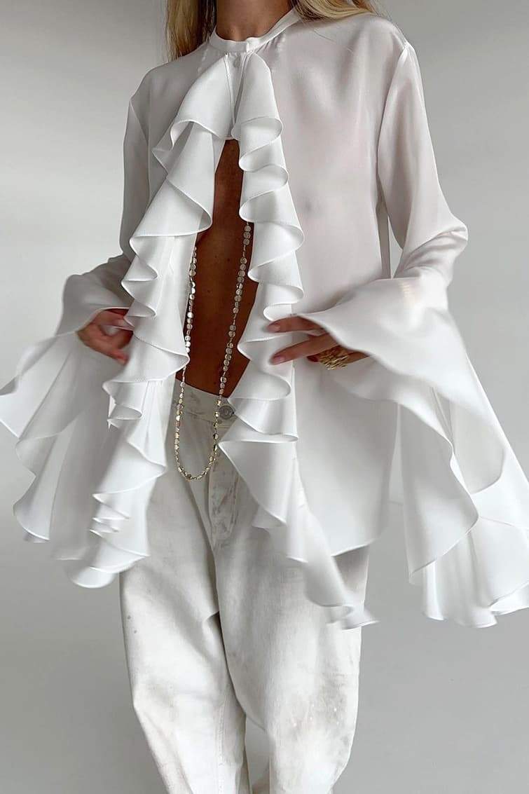 Sofia™ | Blusa semi-trasparente con ruches Michelle