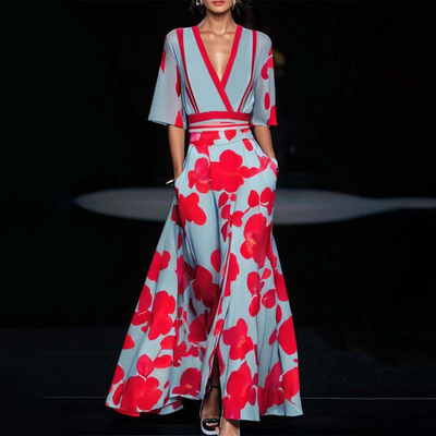 Valentina | Abito Lungo Elegante Azzurro