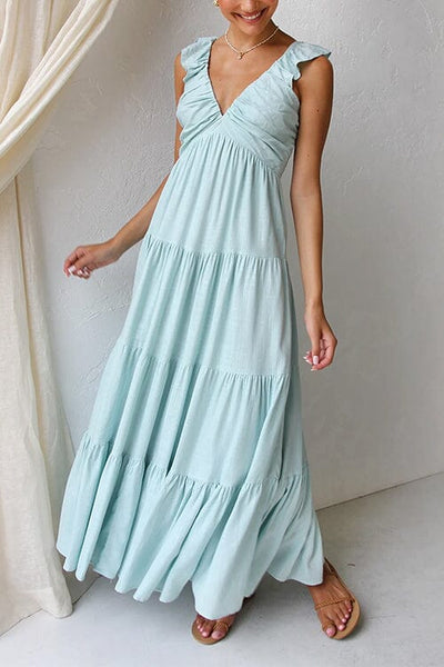 Emilia™ | Elegante Maxi Abito con Ruches