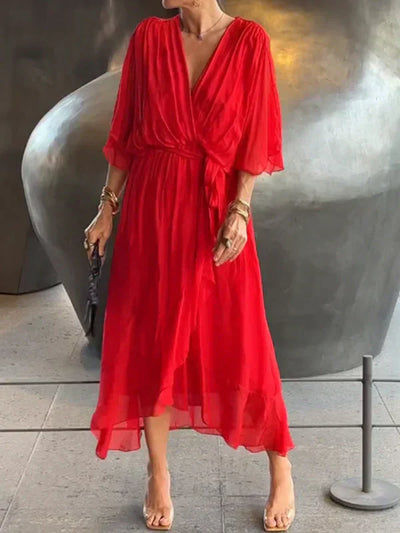 GINEVRA | Abito Lungo Elegante con Scollo Femminile