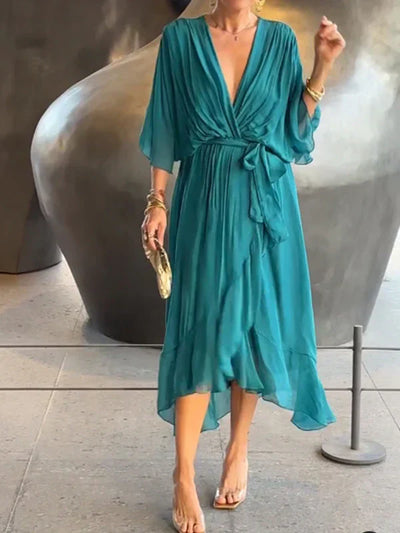 GINEVRA | Abito Lungo Elegante con Scollo Femminile