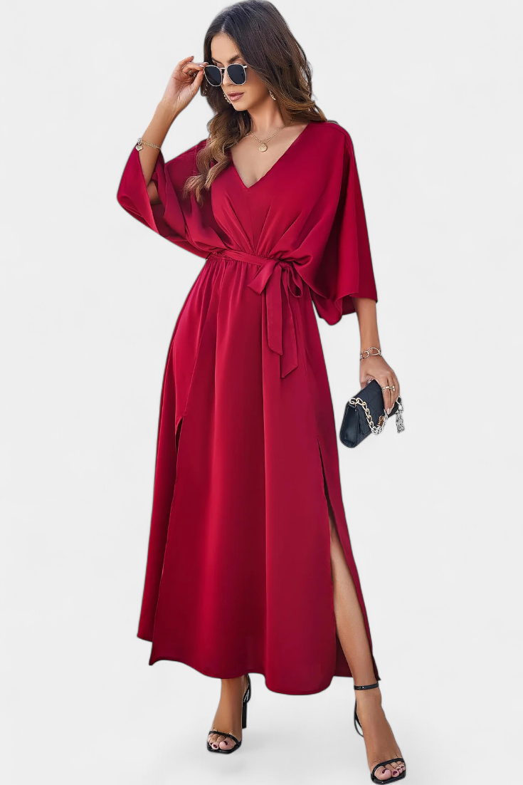 Milly Vestito Elegante con Apertura e Fiocco