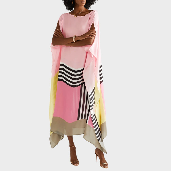 Iria | Caftão Elegante com Estampa Geométrica