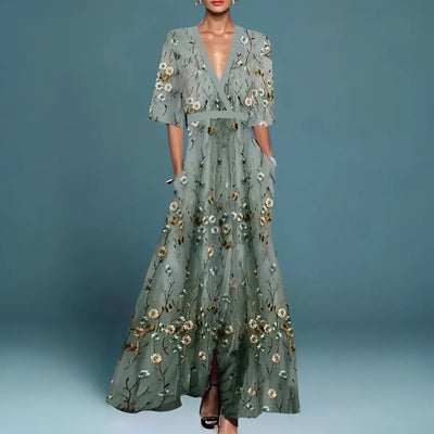 Valentina | Abito Lungo Elegante Azzurro