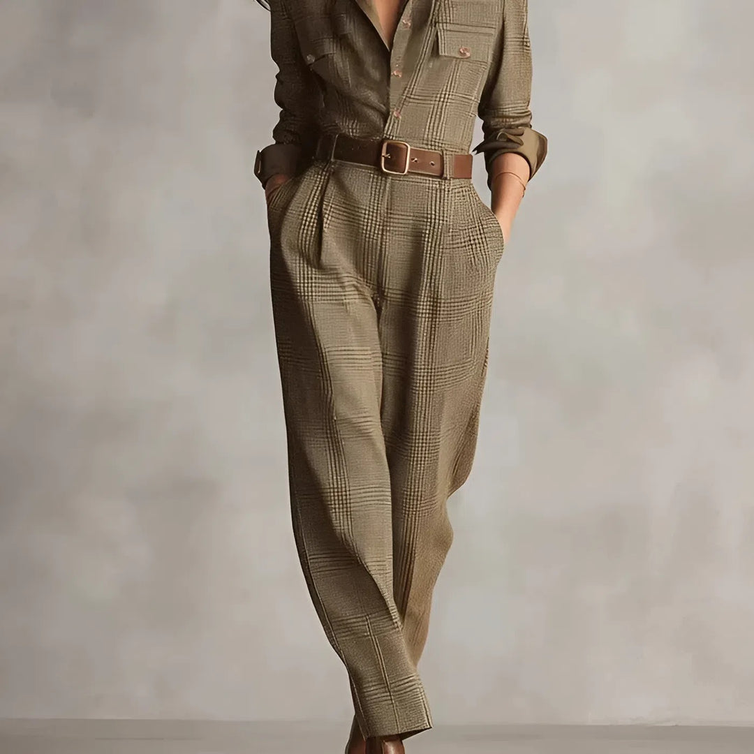 Camila - Tuta a quadri in stile classico