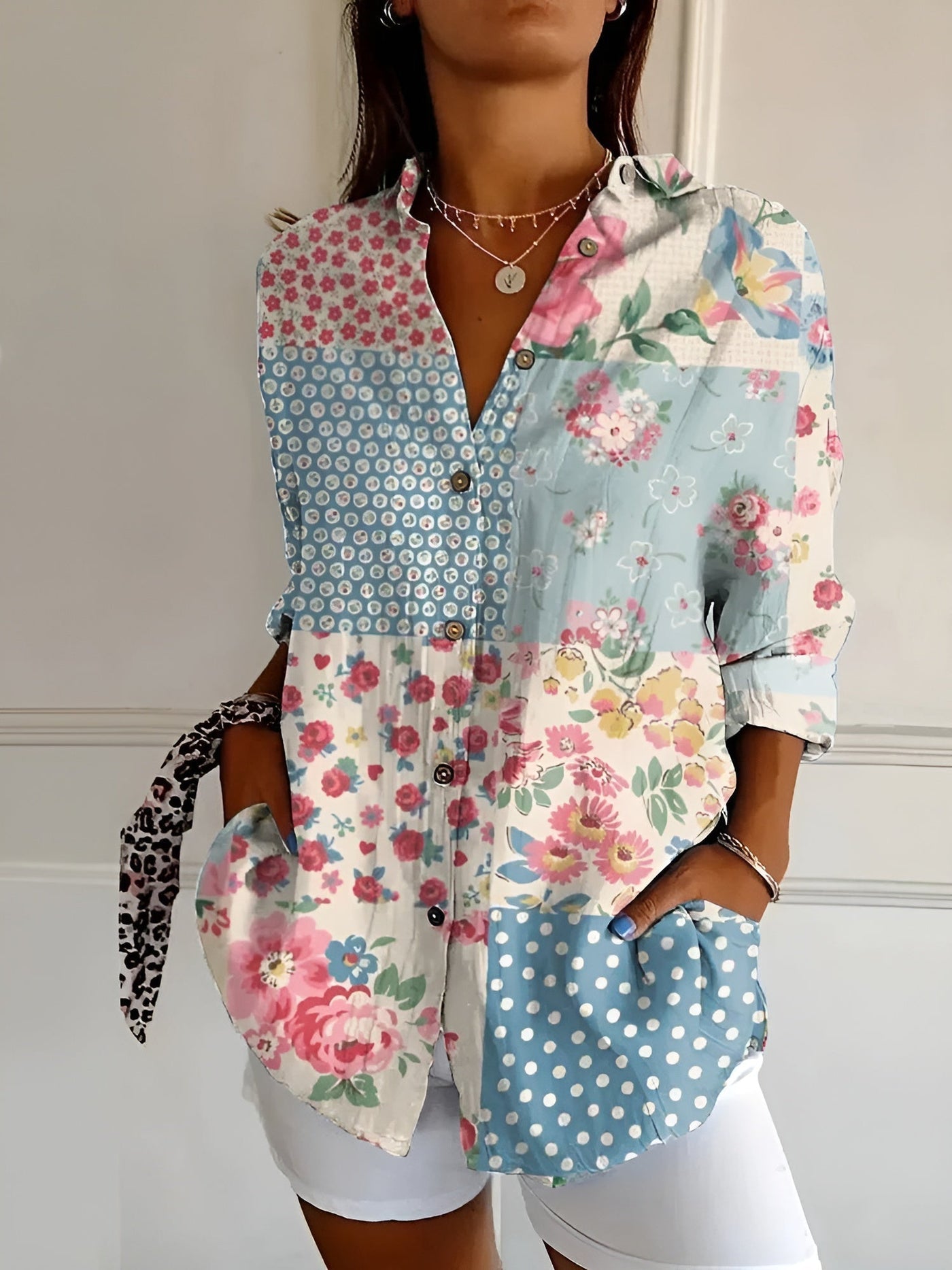 Sofia™ | Roxane™ Blusa floreale in cotone leggero