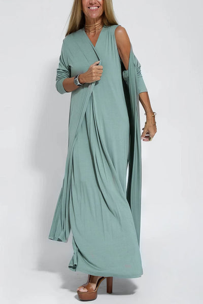 ELISE | Vestito Lungo Elegante con Cardigan Abbinato in Omaggio