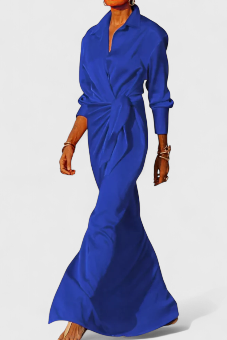 Vestito lungo da festa Marbella con fiocco